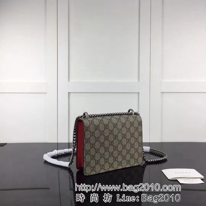 GUCCI古馳原單 新款專櫃品質高仿原單貨實物實拍 421970啡pvc配大紅單肩斜挎包 HY1032